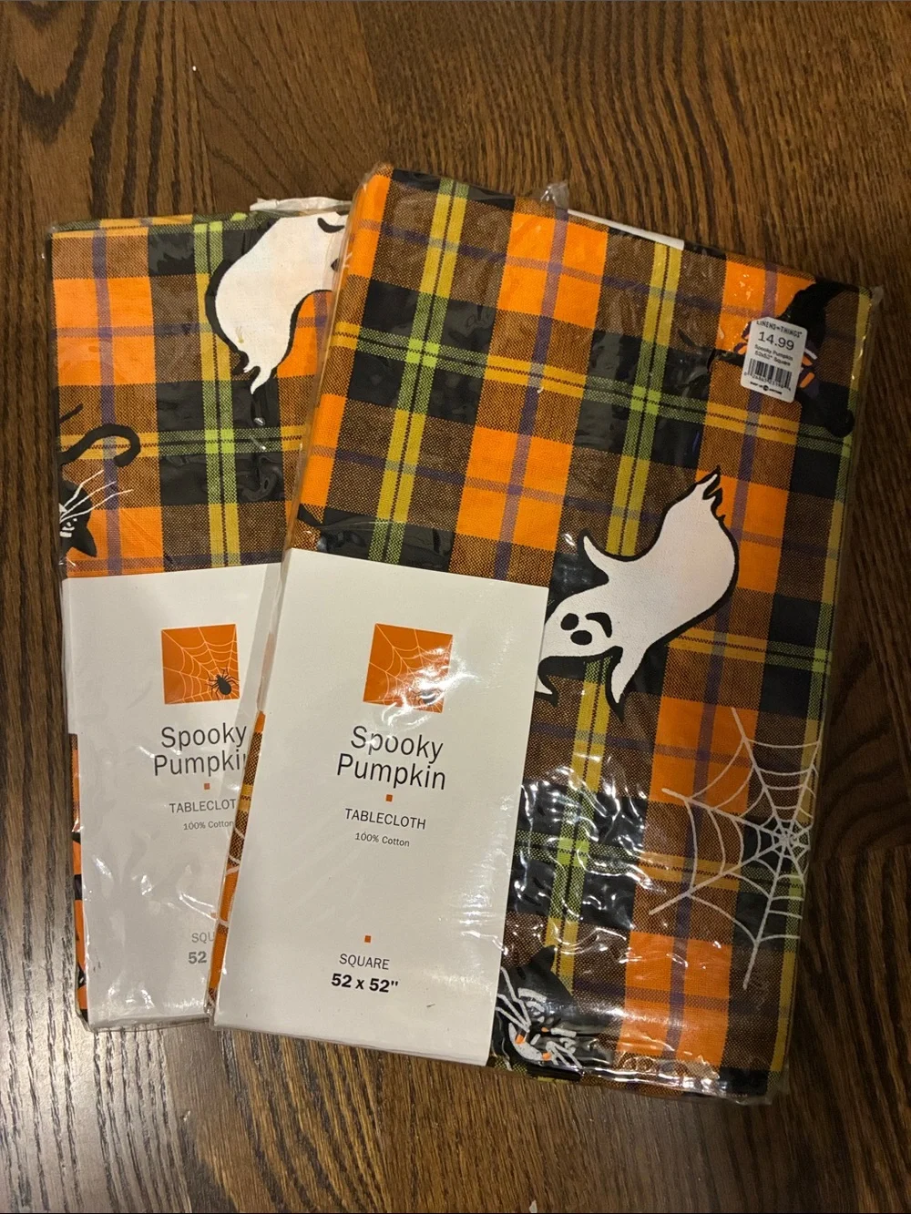 Halloween Plaid Tablecloth - Orange